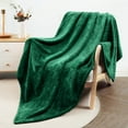 thumbnail image 7 of Whale Flotilla Extra Large Fleece Throw Blanket 50x70 Inch, Super Plush and Soft 300GSM Blankets for All Season, Fluffy and Lightweight, Emerald Green, 7 of 7