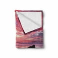 thumbnail image 2 of Landscape Soft Flannel Fleece Blanket, Australian Seascape Image with Rocks Ocean Deep Sea Rocks Sunrise Dawn Art Photo, Cozy Plush for Indoor and Outdoor Use, 60" x 80", Multicolor, by Ambesonne, 2 of 6