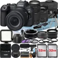 thumbnail image 1 of Canon EOS R6 Mark II Mirrorless Camera with RF 24-105mm Lens + EF 75-300mm + Mount Adapter + 2 Pack 32GB Memory Card + LED Flash + Case + ZeeTech Accessory, 1 of 5
