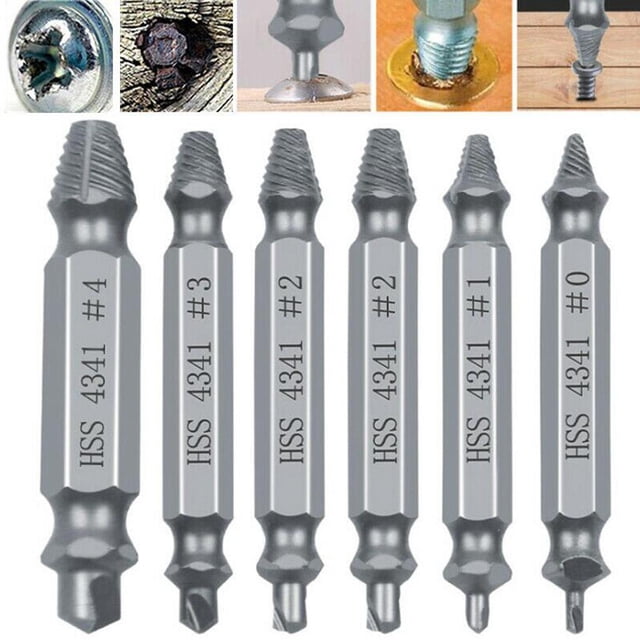 Ensemble Extracteur de Vis Endommagé, Extracteur de Vis Rayé pour Casse, 6 Pcs