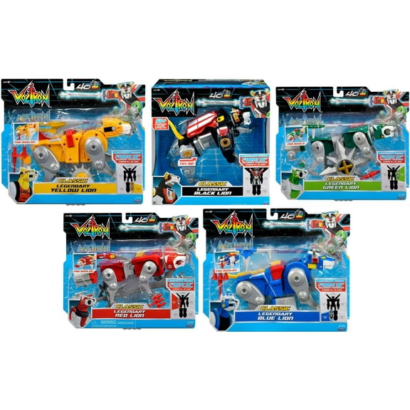 Voltron CLASSIC Legendary Black, Red, Yellow, Blue & Green Set of 5 Combinable Action Figures