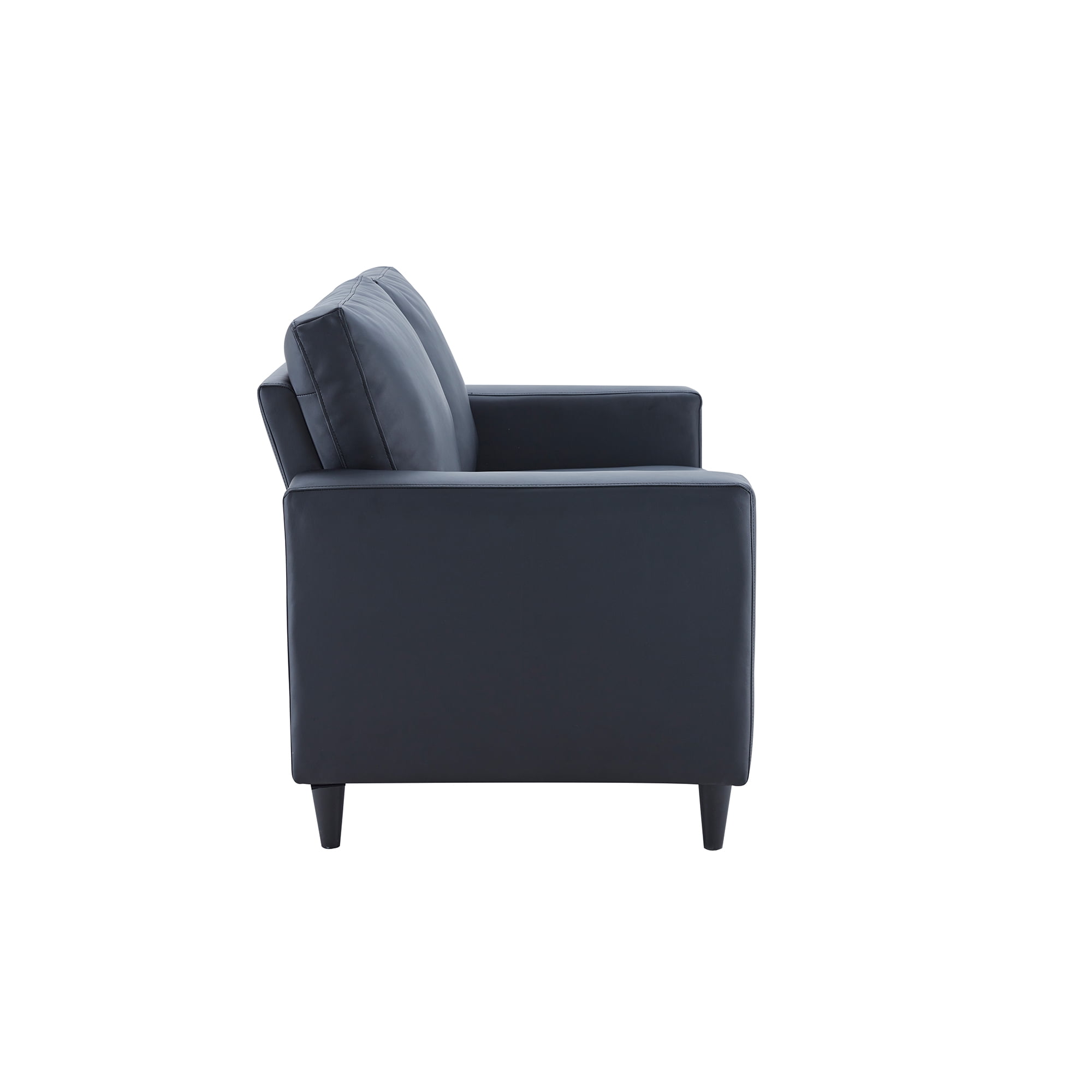 Veryke Contemporary Home Office Upholstered Loveseat Sofa with Wood Frame in Black PU Leather Veryke Contemporary Home Office Upholstered Loveseat Sofa with Wood Frame in Black PU Leather