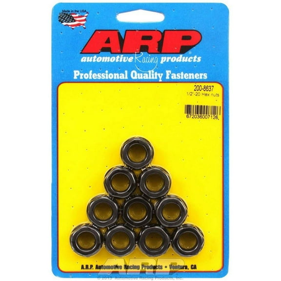 ARP INC. 200-8637 1/2-20 HEX NUT KIT