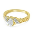 thumbnail image 3 of 10k Yellow Gold Oval White Topaz And Diamond Ring, 3 of 6