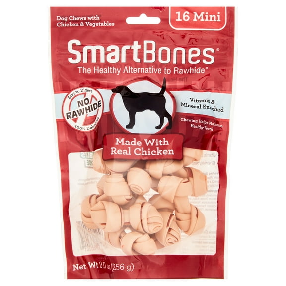 SmartBones Chicken Mini Bones for Dogs, Rawhide-Free 16 Pk