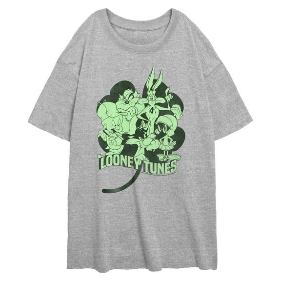Junior's Looney Tunes Clover Green Group Graphic T-Shirt