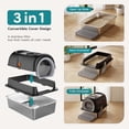 thumbnail image 4 of SHOUFTW Stainless Steel Enclosed Cat Litter Box, 23.62″×15.75″×15.75″Cat Litter Pan, 3 Modes & Double Entrance, Black, 4 of 7