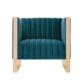 thumbnail image 6 of Manhattan Comfort Trillium 3-Piece Velvet Sofa Set in Teal Blue/Rose Gold, 6 of 9