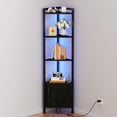 thumbnail image 1 of Armario Corner Shelf Furnulem de 5 niveles con almacenamiento y luz LED, 1 of 8