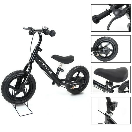 Goplus 12'' White Kids Balance Bike Children Boys & Girls with Brakes and Bell Exercise