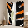 thumbnail image 3 of Homewish Geometric Lines Print Curtains Pack of 2 (42x84 Each),Graffiti Stripes Pattern Curtains Blackout,Orange White Black Bedroom Curtains For Teens,Luxury Bedroom Decor, 3 of 6