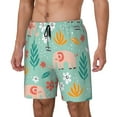 thumbnail image 2 of Uemuo Elephant and Flowers Pattern Mens Swim Trunks Quick Dry Board Shorts with Mesh Lining, Stretch Beach Shorts Quick Dry No-Chafing Board Shorts-3X-Large, 2 of 9