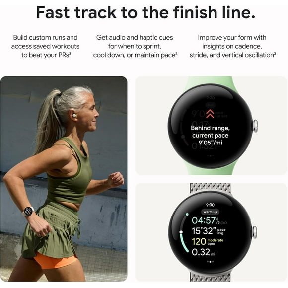 Google Pixel Watch 3 (45mm) - Android Smartwatch with Heart Rate Tracking, Advanced Running from Fitbit, Fitness Insights, 24-Hour Battery - Matte Black Aluminum Case - Obsidian Band - Wi-Fi