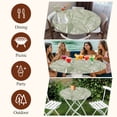 thumbnail image 6 of Summer Palm Leaf Round Tablecloth 55-60 Inch Round Fitted Table Cloth with Elastic Edge, Tropical Bloom Silhouettes Green Waterproof Table Cover Protector for Outdoor Picnic Party Dining, 6 of 6