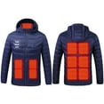thumbnail image 2 of Cadancy Heated Jacket for Women Men Washable USB Rechargeable 11 Heating Zones Detachable Hooded Winter Jackets Long Sleeve Zip Up Loose Thermal Outerwear Unisex Heat Coats, 2 of 6