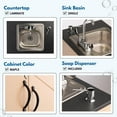 thumbnail image 4 of Ozark River Manufacturing Premier 1, Portable Sink Hand Wash Station, 110V, Maple Laminate Cabinet-Laminate Countertop-Stainless Basin, 4 of 10