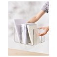 thumbnail image 4 of Sujetalibros de escritorio, estante divisor organizador vertical transparente para biblioteca, para el hogar y la escuela, 4 of 8