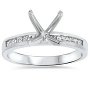 Pompeii 1/2ct Princess Cut Diamond Semi Mount Mountings Ring 14k White Gold (G/H,I1)