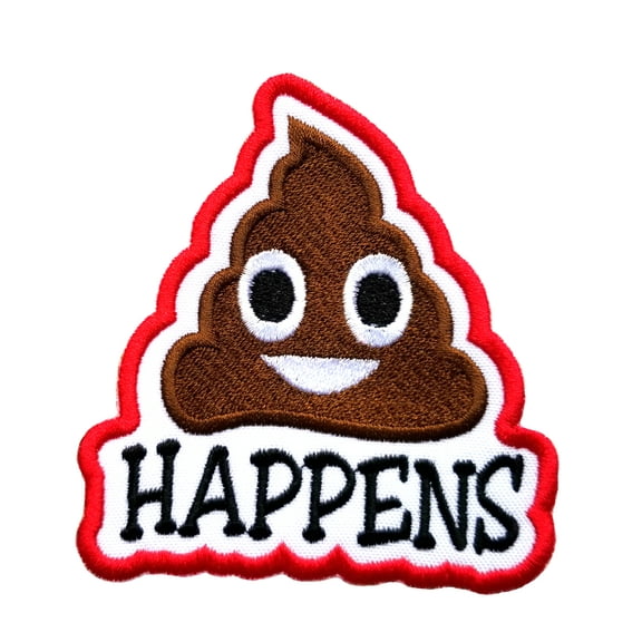 Poop Happens Emoji Embroidered Sew/Iron On Patch