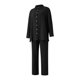 thumbnail image 3 of VISgogo Conjunto de trajes casuales para mujer, camisa de manga larga con cuello de solapa de color sólido, pantalones de cintura elástica a juego VISgogo moda, 3 of 9