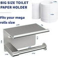 thumbnail image 2 of MM Brushed Nickel Toilet Paper Holder Wall Mount, Fits Mega Rolls Size Sliver Toilet Paper Holder with Shelf, Rustproof Stainless Steel Toilet Paper Roll Holder, Toilet Tissue Holder for Bathroom, 2 of 14