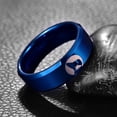 thumbnail image 2 of Men /Women Laser Wolf Pattern Tungsten Ring 8mm Blue Plated Wedding Band Beveled Edge Size 7-12, 2 of 4