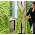 thumbnail image 5 of Soimoi Green Cotton Voile Fabric Insect & Cat Animal Printed Craft Fabric by The Yard 56 Inch Wide, 5 of 7