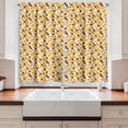 thumbnail image 2 of Ambesonne Insects Kitchen Curtains, Bees and Irregular Hexagons, 55"x45", Yellow Redwood, 2 of 3