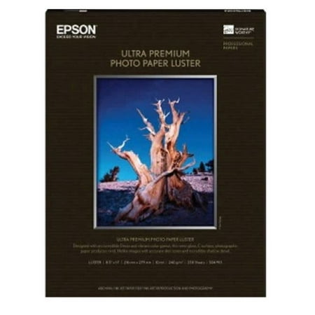 Epson Ultra Premium Photo Paper Luster 8.5X11 250 Sheets, White