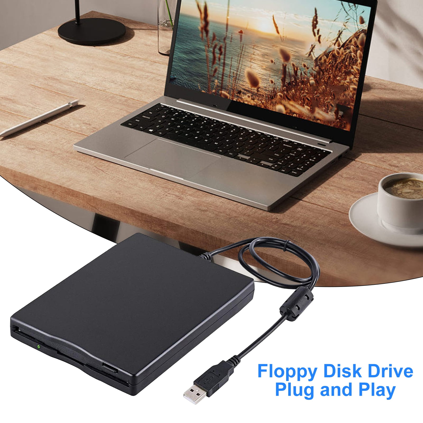 Lifetechs Floppy Disk Drive Anti-jamming Stable Performance High Speed Durable Effective Driver-free Portable Office External 1.44M 2HD USB Floppy Disk Drive for PC