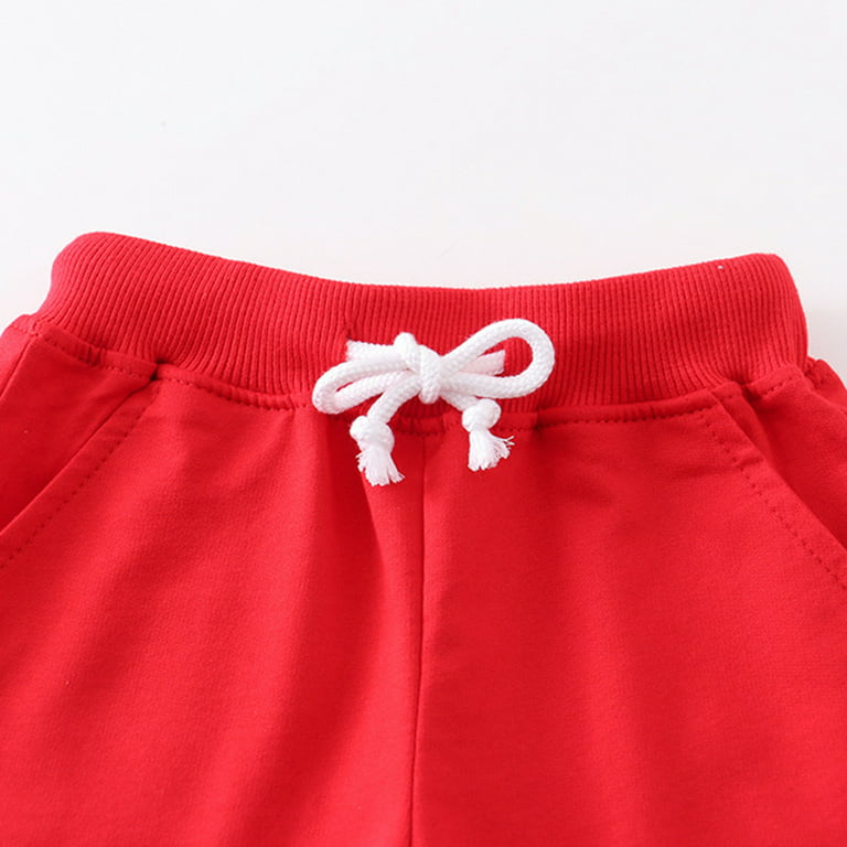 Pedort Girls Shorts Casual Shorts Toddlers Workout Active Running Shorts  Gym Short Pants Red,5T