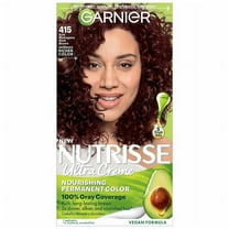 Garnier Nutrisse Nourishing Permanent Hair Color, 415 Soft Mahogany Dark Brown (Raspberry Truffle) 1.0 set Pack of 2