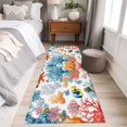 thumbnail image 5 of Colorful Coral Area&nbsp;Rug 2x6ft Watercolor Fish Non-Slip&nbsp;Washable Square&nbsp;Rugs Soft Felt Indoor Floor Mat for Bedroom Kitchen Living Room Bathroom, 5 of 9