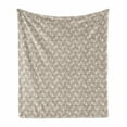 thumbnail image 1 of Geometric Soft Flannel Fleece Throw Blanket, Modern Neutral Style Pattern of Abstract Ornamental Triangles Print, Cozy Plush for Indoor and Outdoor Use, 60" x 80", Pale Sepia and White, by Ambesonne, 1 of 5