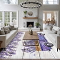 thumbnail image 3 of Purple Floral Large Area Rugs 6x9 ft Farm Sweet Lavender Truck Rustic Wood Grain Washable Rug Non Slip Indoor Carpet Absorbent Floor Mat for Living Room Bedroom Dining Room, 3 of 9