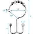thumbnail image 3 of LZCKDPX Shower Curtain Hooks,304 Stainless Steel Shower Rings for Bathroom,Double Glide Shower Hooks for Bathroom Shower Curtain Rods Curtains,Set of 12 Hooks,Rainbow Color（Style A ）, 3 of 6