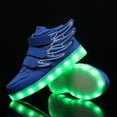 thumbnail image 6 of Gyujnb Boys and Girls Wing LED Light up High Top Sneakers Hook and Loop Casual Shoes (Unisex),9.5-10 Years, 6 of 7