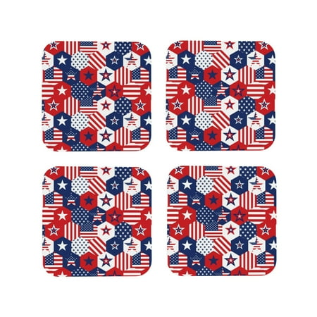 

Tideii American Stars2 for Leather Coasters 4 Pieces Anti-fouling and Anti-scalding Decorative Coasters Suitable for Restaurants Kitchens Coffee Shops-Square