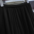 thumbnail image 3 of Miluxas Women Striped Pleated Long Skirt Elastic High Waisted A Line Swing Skirt Solid Casual Trendy Party Skirts Black, 3 of 4