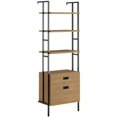 thumbnail image 1 of Sauder New Hyde Engineered Wood 4 -helf Wall Mounted Bookcase in Serene Walnut, 1 of 9