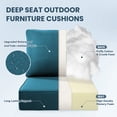 thumbnail image 4 of Outdoor Wicker Furniture Cushion Set, 24 x 22 x 6 Thicken Deep Seat Patio Chair Cushions, Lake Blue, 4 Sets, 4 of 10