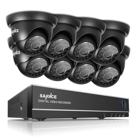 SANNCE 8CH 1080N HD CCTV System 8pcs 720P Outdoor IR Security Camera 4 Channels video Surveillance DVR Kits With NO Hard Drive (Best Dvr No Subscription)