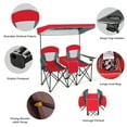 Goplus Portable Folding Camping Canopy Chairs w/ Cup Holder Cooler