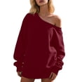 thumbnail image 2 of Women's Sweatshirts 2025 Long Sleeve One Shoulder Trendy Casual Oversized Pullover Tops Sweatshirt for Women, 2 of 5