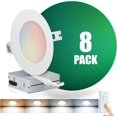 thumbnail image 1 of QPLUS 4Inch LED Recessed Slim Pot Light with Junction Box, 10W (=75W), 750 Lumens, Dimmable, IC Rated, ETL, Energy Star (4CS, 8 Pack), 1 of 5