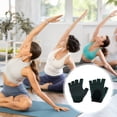 thumbnail image 5 of Unique Bargains Yoga Gloves Anti-slip Fingerless Pilates Gloves One Size Blackish Green, 5 of 5