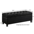 thumbnail image 5 of GZXS 44.5" Upholstered Tufted Button Storage Bench, Black Faux Leather Bed-End Ottoman with Wooden Spindle Legs, for Entryway, Bedroom, Living Room, 5 of 6