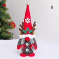thumbnail image 3 of Muñeco de peluche de gnomo de Papá Noel hecho a mano con cuernos de ciervo, duende navideño, 3 of 5