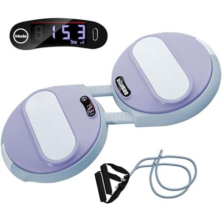 Waist twister exercise machine with calorie counter and resistance bands, supporting up to 300 lbs.