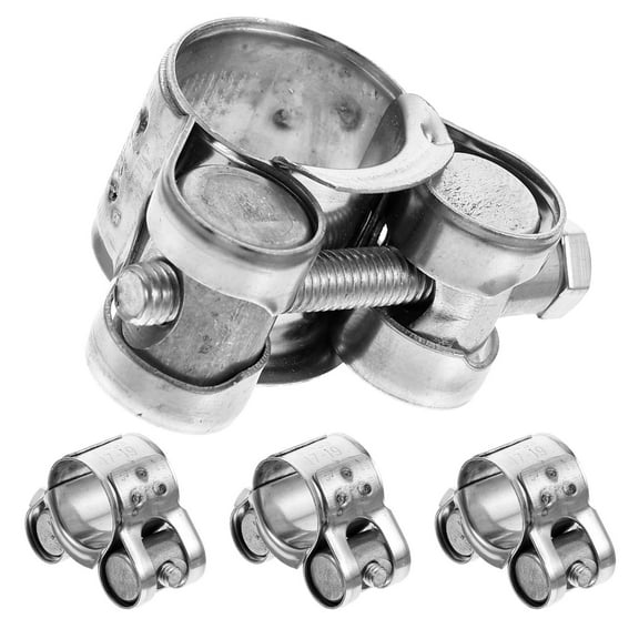 Raindrops  4 Pcs Hose Clamp Assortment Clips for Tube Adjustable Clamps Pipe Radiator Silver